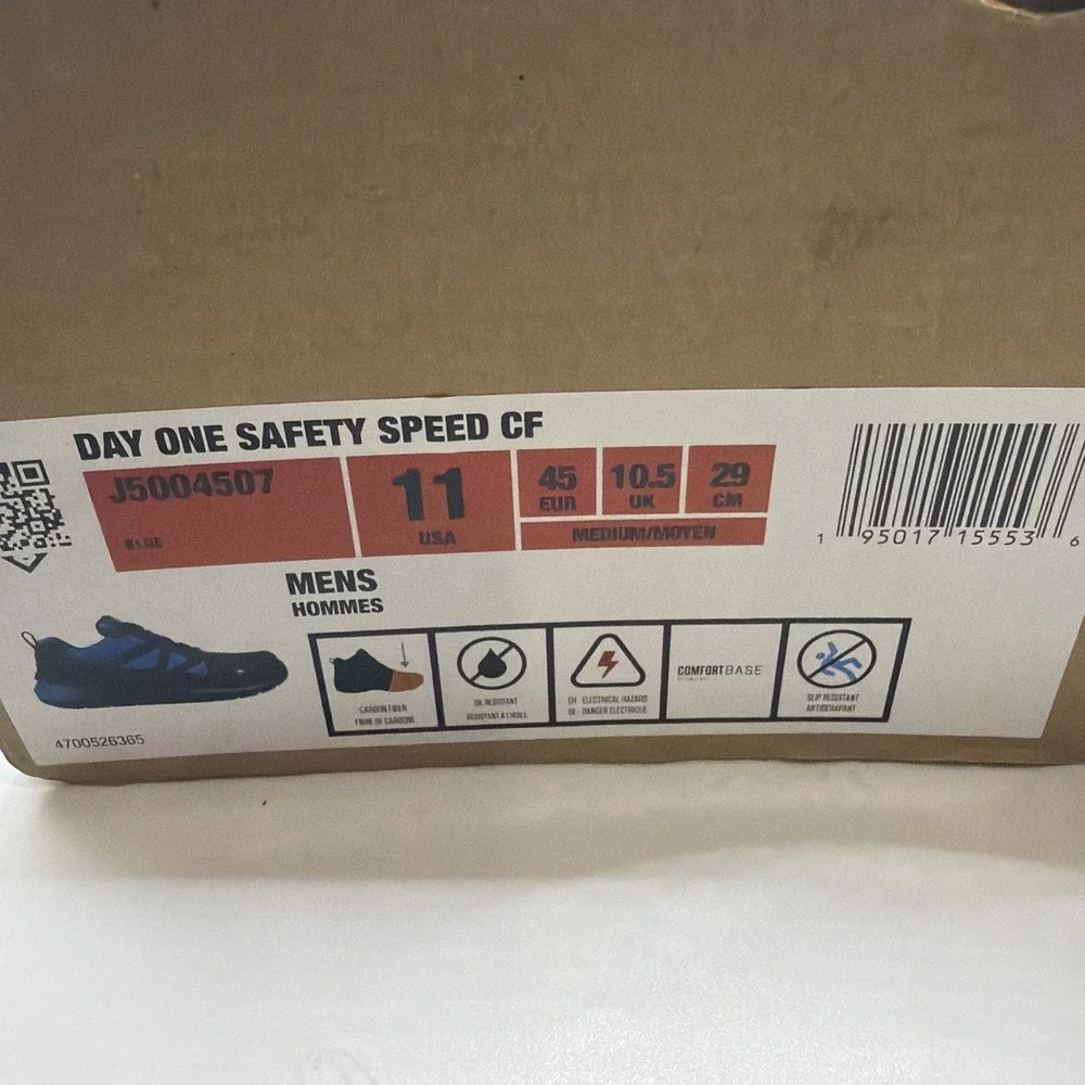 Merrell Men's Day One Safety Blue/Black Comfort Base Tech‎ Work Sneakers - 11